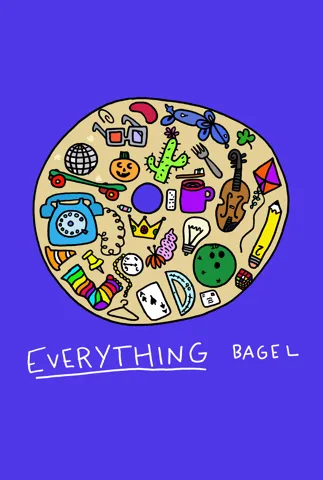 It is not accurate to call a bagel an "everything" bagel if it only has a few types of seeds on it. This bagel truly has EVERYTHING - including a bowling ball, a cactus, 3D glasses, a Rubik's cube, a kidney bean, and a hermit crab. 